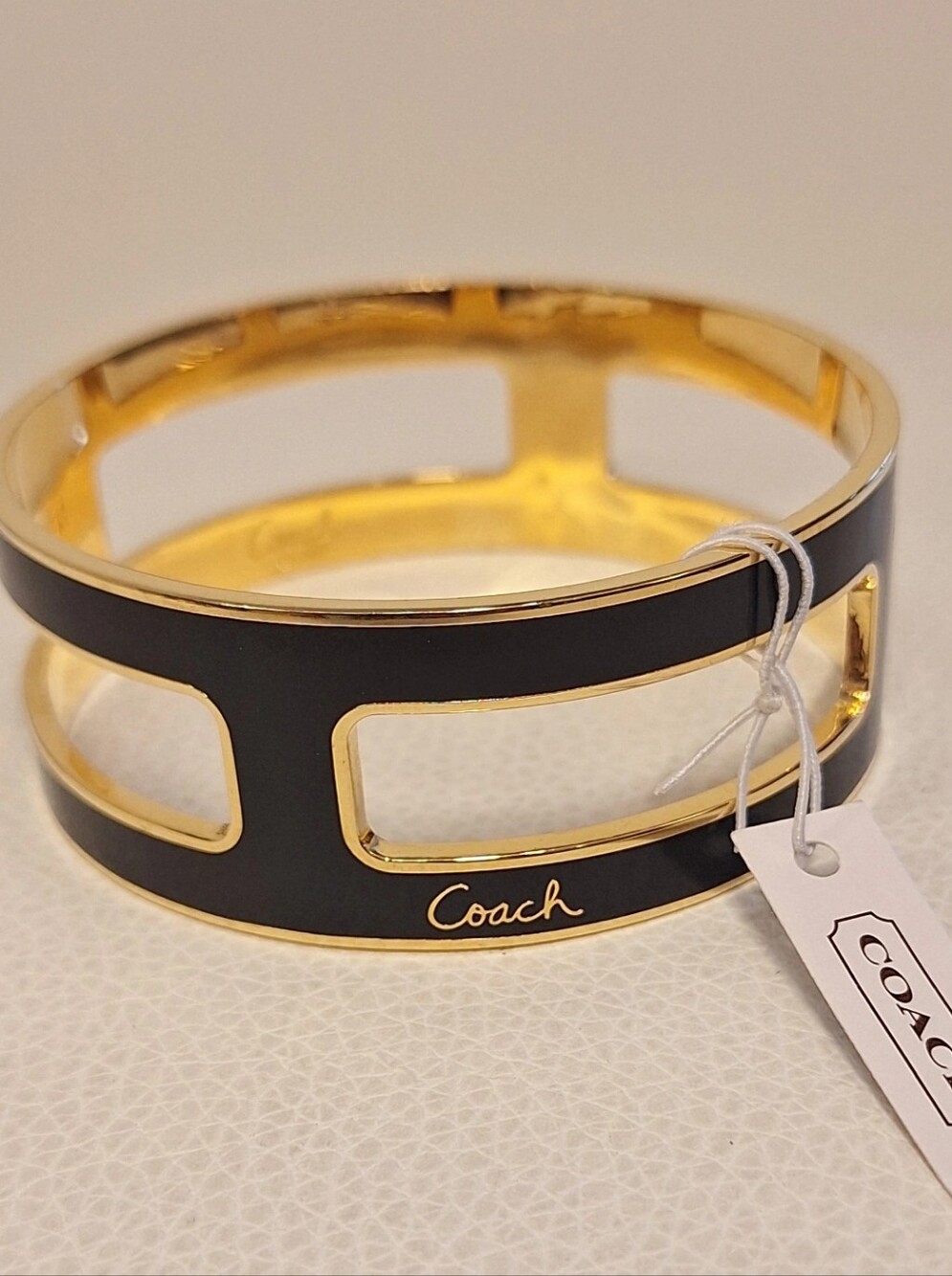 Coach Black & Gold Bangle NWT